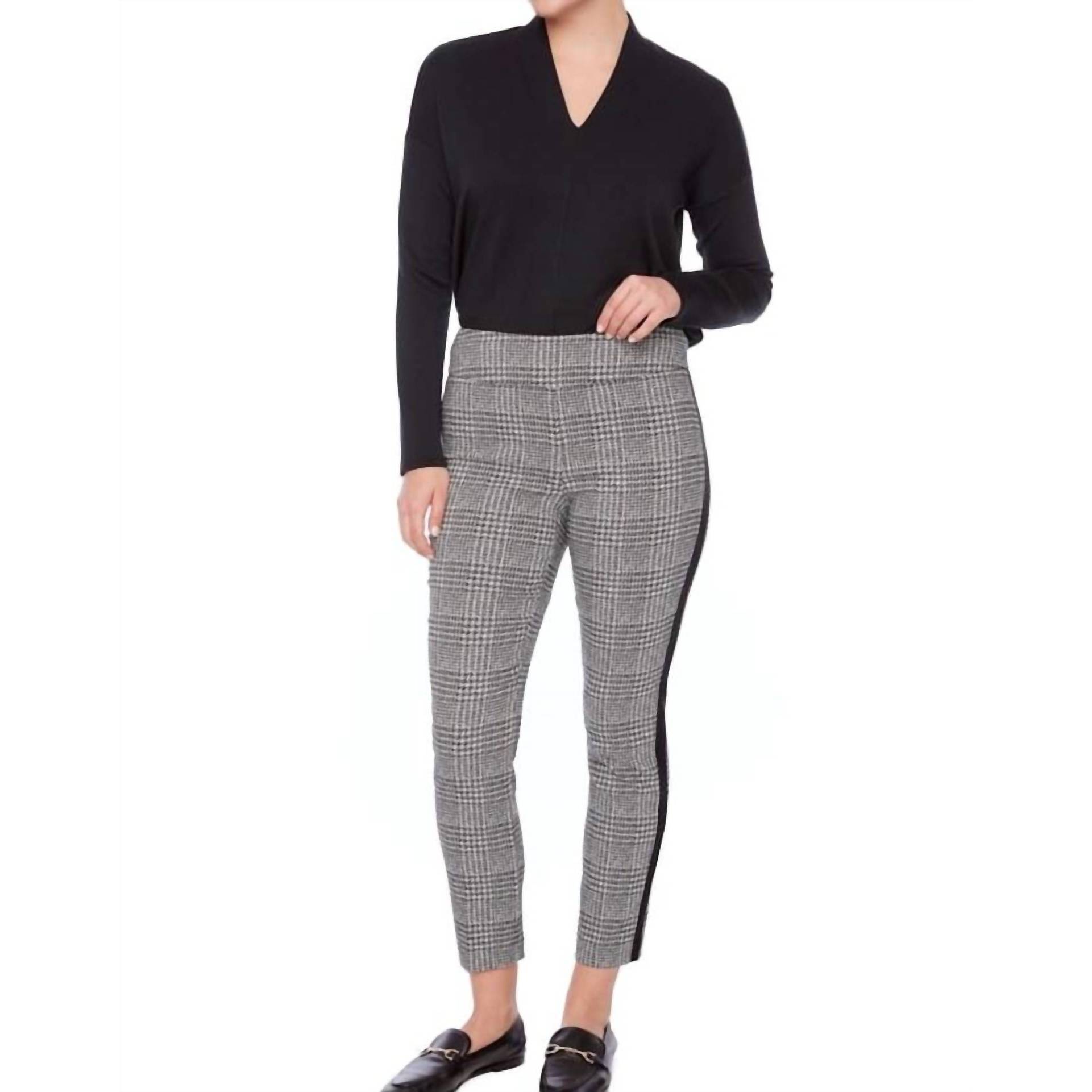 New Up! Plaid Techno Full Length Pant In Arctic